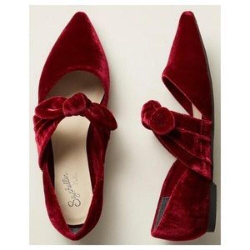 Seychelles Velvet Bow Flats, size US 7.5
